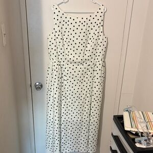a new day Black and White Polka Dot Midi Dress NWOT
